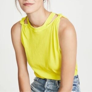Free People Free People Twist-Shoulder Tank Top Zest Neon Green